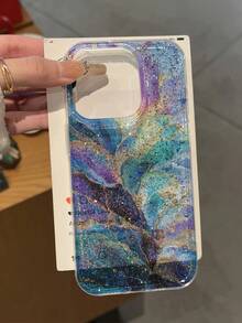 IMD Glitter Gradient Marble Painting Shockproof Phone Case Compatible With IPhone 17pro/17Air /17/17promax 16/11/16pro/16plus/16promax/16e/15Promax/13/14/12/XS/XR/7G/8P, Glitter Gradient Soft Silicone Protective Phone Case Compatible With Iphone 15Promax, New 14 Shockproof Case Compatible With Iphone 14/13/12/11 Plus, Minimalist Soft Silicone Protective Phone Case Compatible With Iphone 15 - Multicolor - View 5
