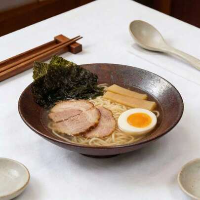 8英寸/9英寸/10英寸复古圆形大容量碗/山海经系列，适用于面条、沙拉、汤、生鱼片、小吃，家用和餐厅均可使用，抗冲击，耐刮擦，易于清洁，可用洗碗机清洗。