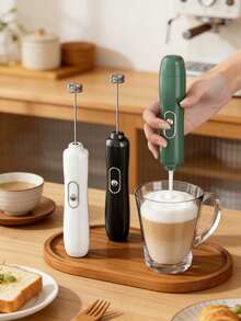 Electric Milk Frother, Mini Handheld Milk Foamer, Wireless Milk Frother For Home Use - Multicolor - View 2