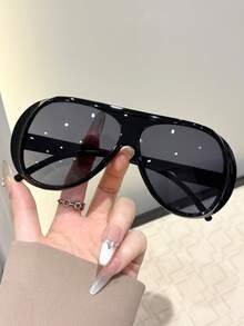 1-4pcs Plastic Geometric Minimalist Stylish Fashion Glasses, New Fashion Eyewear For Women, Suitable For Camping, Daily Life, Beach Party, Street Photography, Holiday Outfit, Festival Gift, Weekend Attire, Party Accessory - Multicolor - View 7