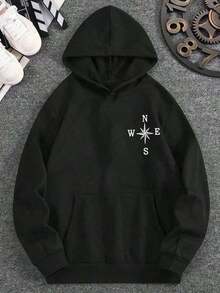 Polyester Fiber Men's Hooded Sweatshirt With Long Sleeved ,Halloween Spider Spider Web Pattern Print, Fashionable And Loose Casual Fleece Sweatshirt Suitable Autumn And Winter Wear On Street2026Unisex Casual-Shirts - 黑3 - 查看 2