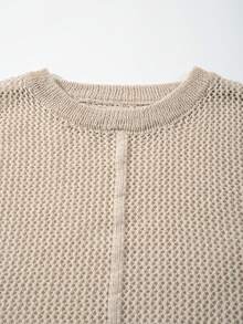 Nuevo top de punto sin mangas de diseño de cuello redondo, con malla transpirable y cómoda, para primavera/verano de ANDREILEE - Caqui - Ver 4