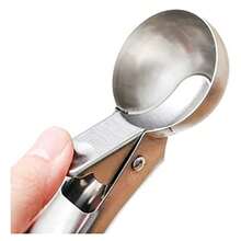 Colher De Sorvete Inox Com Ejetor de Bola Concha Profissional Sobremesa - Inox - Visão 8