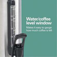 Cafetera de Gran Capacidad 45 Tazas Hamilton beach Ventana de nivel de agua/café, cafetera percoladora tipo urna de 45 tazas, potencia de 1090 watts, modelo 40519 - Tipo de Enchufe A USA (110-127V) - Ver 3