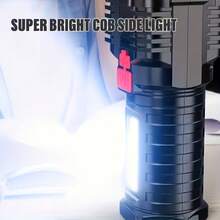 LiHangStar 1/2/4pcs Portable LED Flashlight, Multi-Function Handheld Torch, Rechargeable Camping Light With COB Side Light And 4 Lighting Modes, Suitable For Camping, Hiking, Outdoor Activities, Cycling, Home Emergency Use - Multi-functional Flashlight - View 9
