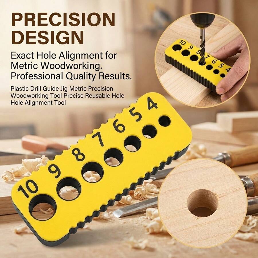 Plastic Drill Guide Jig Precision Metric Reusable Hole Alignment Tool Woodworking Tool - 1pc - View 1