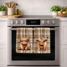2/4/6/8 Pcs Dish Towel Set, Plaid Pattern Print, Super Absorbent Microfiber Modern Cloth, Cooking And Baking Tea Towel, Dishcloth, Cleaning Towel, Hand Towel, Soft And Highly Absorbent, Kitchen Decor, Gift For Neighbor, Mom, Birthday, Housewarming For Friends, Kitchen Essentials, Daily Necessities - Multicolor - View 1