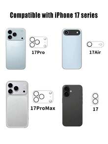Bộ 3 miếng kính cường lực độ nét cao bảo vệ ống kính camera, chụp ảnh rõ nét, chất liệu cứng cáp, chống va đập và rơi rớt, tương thích với iPhone 17 Air/17 PRO/17 PRO MAX/17/11/12/13/14/15/16 Promax Pro Plus - Trong sáng - Xem 6