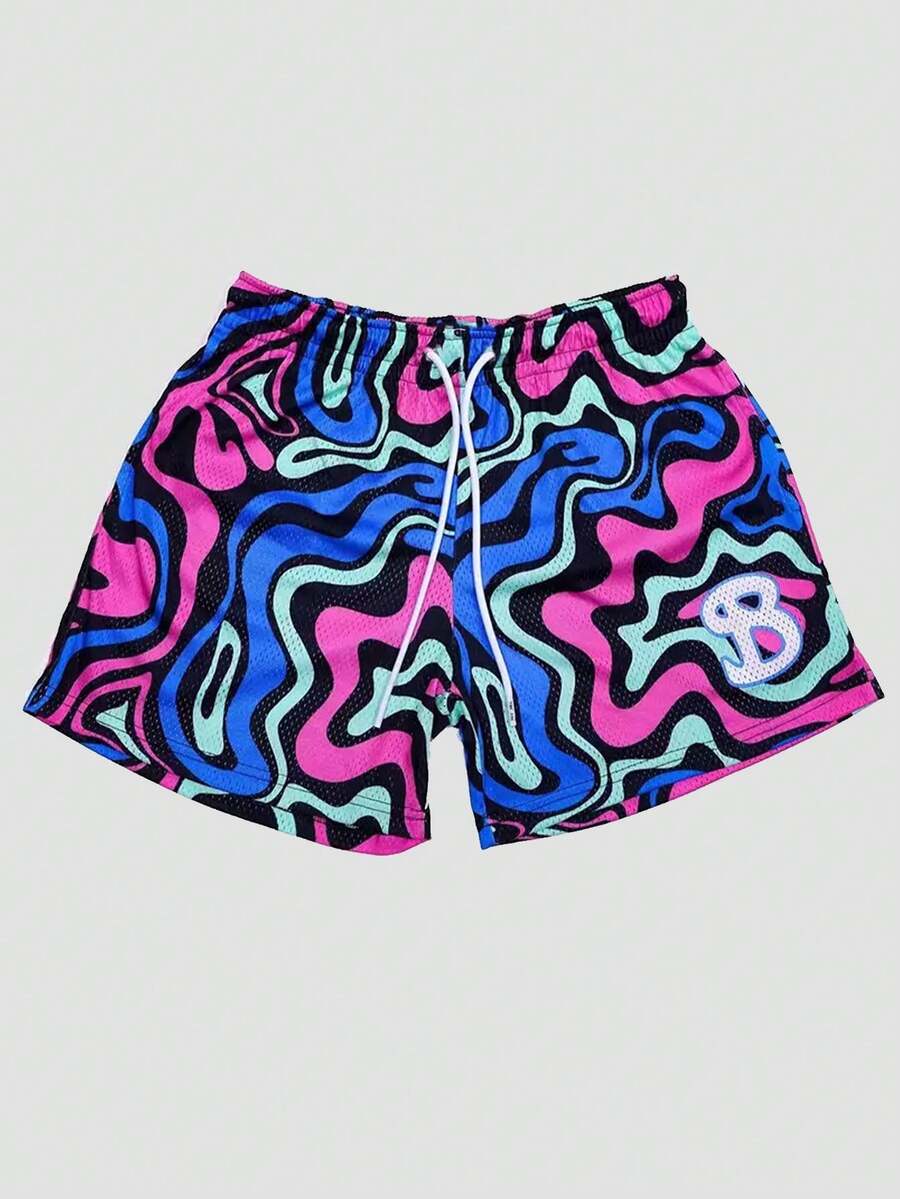 These Digitally Printed Casual Sports Shorts, Featuring Fun Patterns, Are The Perfect Choice For Creating A Street Style Look. - 彩色 - 查看 1