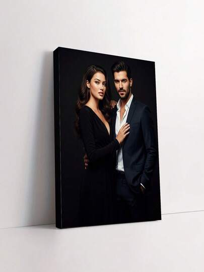 Arte enmarcado en lienzo con foto familiar personalizable, pintura en lienzo familiar personalizada, multifuncional, reutilizable, decorativa, de moda, linda, moderna, colorida y personalizada, regalo ideal único por Printed Marketplace