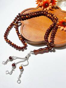 99pcs Muslim Resin Shiny 4-Tassel Prayer Beads, Islamic Religious Portable Rosary Accessory - Multicolor - View 10