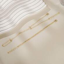 Elegant Women's Fashion Bracelets, Simple Design With Synthetic Inlaid-Shaped Integrated Ring Bracelet, Suitable Parties, Dates, And Everyday Wear - 金色的 - 查看 6