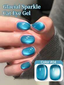 XEIJAYI 1瓶15毫升蓝色猫眼指甲油凝胶，半永久美甲，可卸除UV/LED美甲沙龙凝胶指甲油，适合所有季节 - 藍色 - 查看 3