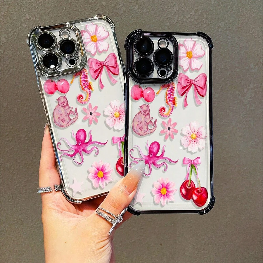 1 Stück, kreatives Muster, einfache stilvolle quadratische Handyhülle für iPhone 11/12/13/14/15/17/Air/Pro/Plus/Pro Max und Galaxy S22/S223/S84/S25/Ultra/FE/EDGE. Geeignet als Geschenk für Freunde oder Valentinstagsgeschenke. - Verschiedenfarbig - Übersicht 1