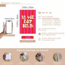 1 sztuka bezramowego płótna ściennego, nowoczesna dekoracyjna grafika, wiszący obraz tuszem z inspirującą frazą, odpowiedni do salonu, sypialni i domowego biura - Wielokolorowe - Zobacz 16