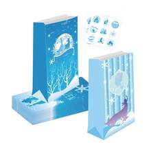 1 套冰雪奇缘安娜公主礼品糖果牛皮纸礼品袋，扁平小袋带贴纸（款式随机） - 彩色 - 查看 6