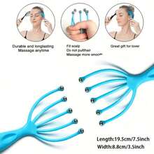 Scalp Massager Hand Held Portable Head Massager For Female SPA Relaxation & Stress Reduction For Home, Office And Travel Use Wet And Dry - Black Black - 查看 2