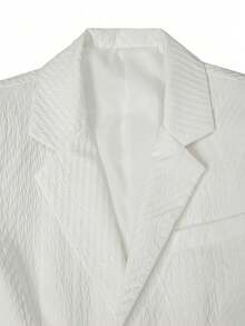 2pcs Men's Short Sleeve Suit Jacket And Shorts Set, Casual And Fashionable Daily Wear, Suitable As Gift For Male Friends - White - View 6