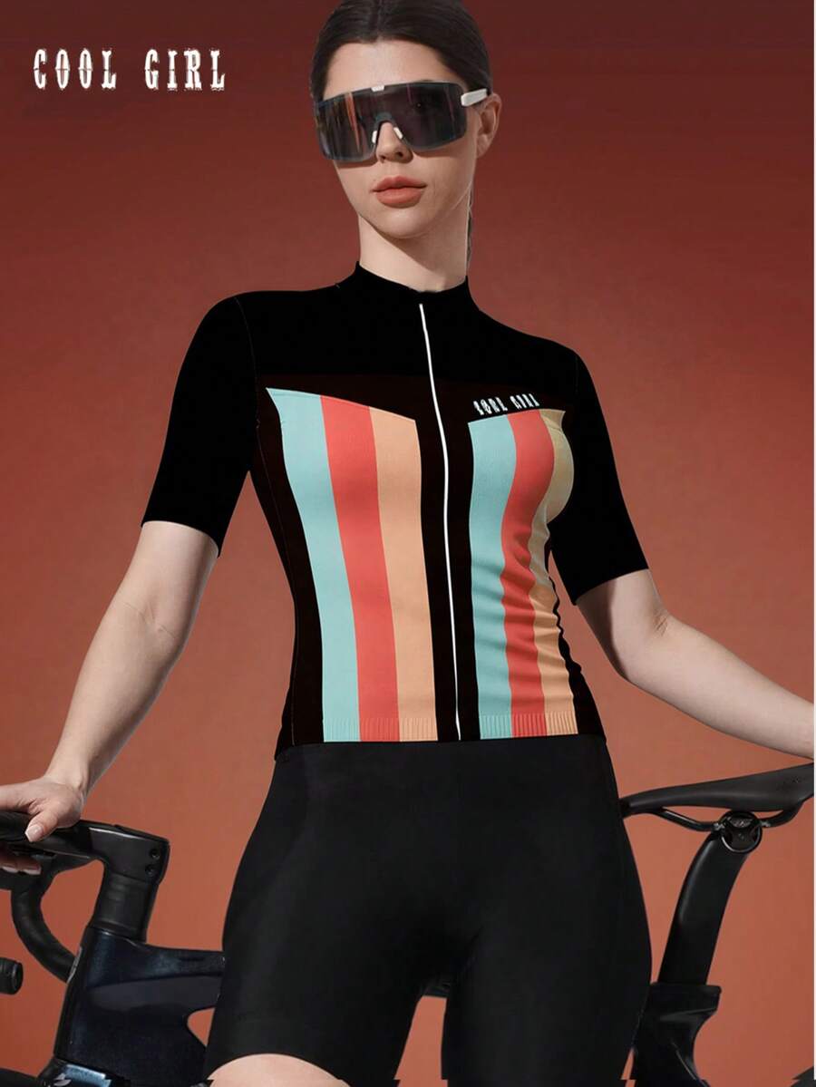 2026 Casual Striped Bicycle Riding Shirt, Cycling Top - Multicolor - View 1
