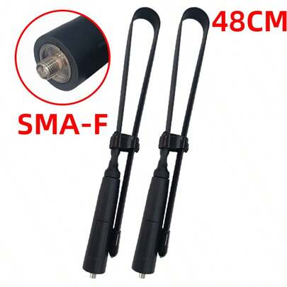 2根可折叠CS战术无线电天线，18.90英寸母头，适用于宝峰UV-5R、BF-888S、UV-16全功率UV、K5 UV、K6 UV等型号。