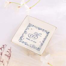 1pc Personalized Jewelry Tray, Wedding Ring Holder, Bridesmaid Gift, Bride Gift - Multicolor - View 3
