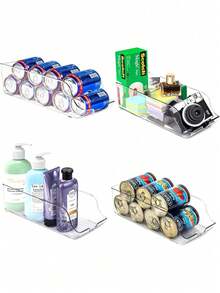 Dispensador Organizador de Latas para Refrigerador Gran Capacidad - Transparente - Ver 7