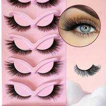 1/3/6 piezas Pestañas postizas de ojo de gato largas, naturales, delgadas, extendidas, gruesas y dramáticas para un maquillaje encantador, pestañas postizas reutilizables - Pestañas Naturales - Ver 2