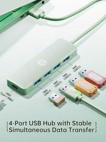 HP 四合一 USB 集线器，带 Type-C 充电适配器，兼容苹果笔记本电脑，支持 4K 投影和 PD 快充，提供黑色、白色、米色和银色四种颜色可选。 - 一拖四拓展塢 - 查看 5