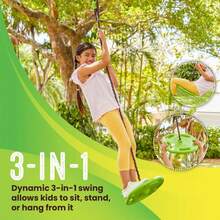 ¡RecomendadoSwurfer - Juego de Columpios para Patio Trasero, Columpios al Aire última intervensión, Columpios para Exteriores para niños, fácil instalación, Resistente, Cuerda de Escalada Ajustable, Resistente a¡Top de Temporada - Verde - Ver 1