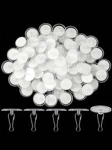 10pcs Mini Transparent Adhesive Hooks, Seamless Hanging Flag Hooks For Valentine's Day Party, Wall Storage Hooks, Party Decor Accessories, DIY Home Decor Hanging Hooks, Ceiling Hooks - White - View 4