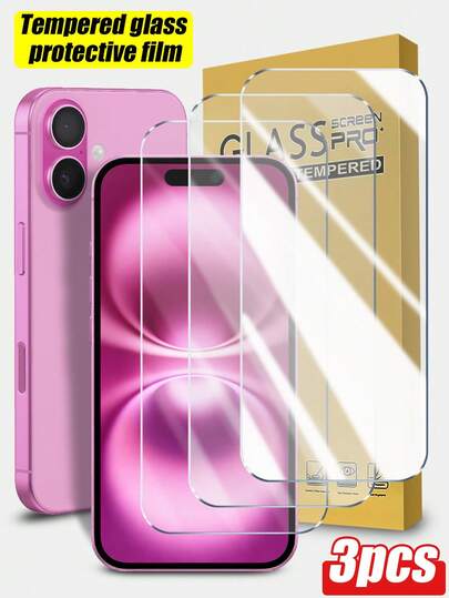3 Adet 4K Yüksek Çözünürlüklü Temperli Cam Ekran Koruyucu, 11/12/13/14 Pro Max/15 Pro Max/16/16 Plus/16 Pro/16 Pro Max/16e/17/17 Air/17 Pro/17 Pro Max ile Uyumlu, Ultra Şeffaf, Ultra İnce, Çizilmeye Dayanıklı, Parmak İzi Bırakmayan, Kabarcıksız, Kırılmaz, Tam Ekran Koruması, Kolay Kurulum