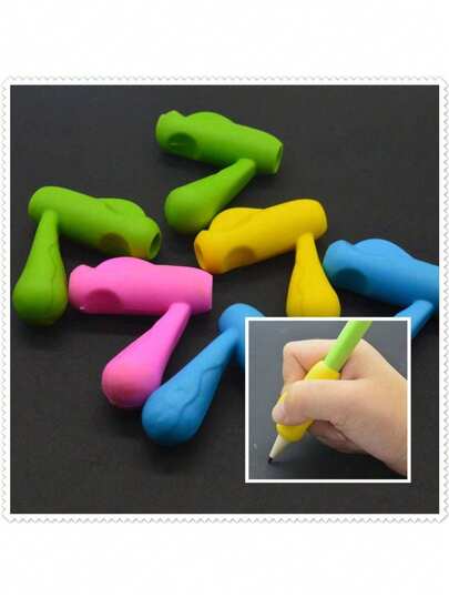 2pcs/4pcs Pencil Grip Corrector, Children Students Handwriting Posture Correction Tool, Silicone Pencil Holder For Kindergarten, Random Color Delivery