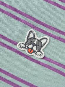 Balabala Unisex Teens' Short Sleeve T-Shirt, Striped Quick-Dry Fabric, Family Matching Summer Top - Blue Tint - View 6