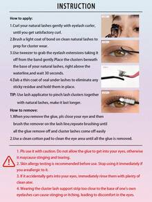 480 Cluster Lashes D Curl Fake Eyelashes With Bond And Seal, Tweezers, Eye Brush. High Capacity Use For Beginner Friendly, Professional, Diy Segmented Lashes Set Easy To Use At Home, Thick Fluffy&Natural Look Individual Eyelashes Book Suit - Multicolor - View 8