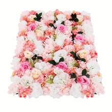 eusmeyusnt 12pcs Künstliche Blumen 40x60cm, Seidenblume Blumenwand Deko, Rosenwand Kunstblumen Für Hochzeitsdekoration, Raumdekoration Haus Dekoration - Rosa + Weiß - Übersicht 9