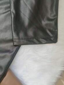 Imported Faux Leather Leggings - 黑色 - 查看 4