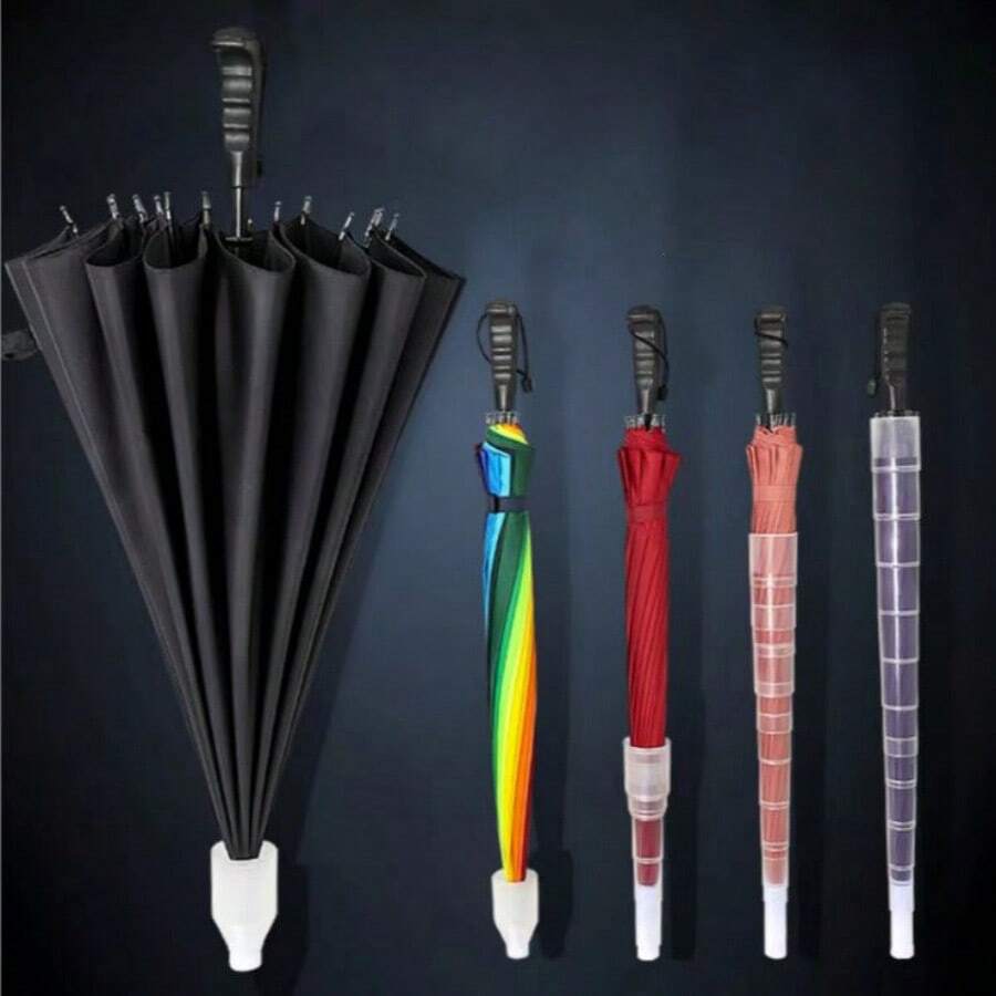1pc Foldable Transparent Waterproof Umbrella Cover, Retractable Anti-Leakage Umbrella Accessory Set - Stretch - View 1