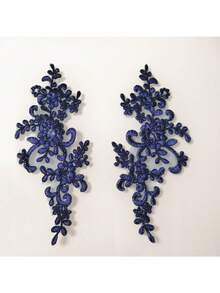 1pair Colored Lace Pair Flower Bridal Dress Headwear Lace Accessories Multi Color Headwear Clothing Car Stock Stickers - Multicolor - View 18