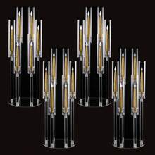 4pcs Acrylic Candelabra Centerpiece With 6 Adjustable Arms,Acrylic Candle Holder For Wedding Table Centerpieces,Elegant Home Decor - 透明 - 查看 1