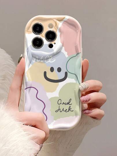 Cream-Colored Glossy Cartoon Phone Case Compatible With IPhone 14, 14 Pro, 14 Pro Max, 13, 13 Pro, 13 Pro Max, 11, 11 Pro Max, 12, 12 Pro, 12 Pro Max, XR, XS, 15, 15 Pro, 15 Pro Max, 16, 16 Pro, 16 Pro Max, 17, 17 Pro, 17 Air, 17 Pro Max, Galaxy S24, A04, A12, A13, A14, A23, A24, A32, A33, A51, A52, A53, A54, A72, 9, 9A, Shockproof Protective Cover
