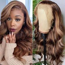 Highlight Ombre Lace Front Wig - 13x4 200% Density Body Wave Lace Frontal Pre Plucked With Baby Hair HD Lace For Women (26 Inch, 13x4 Body Lace Front) - SP4/27 - View 11