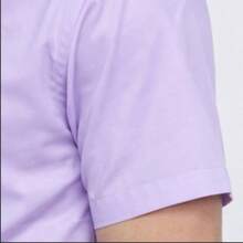 Men's Short-Sleeve Dress Shirt, Slim Fit, Plain, With Pocket - 紫丁香色 - 查看 3
