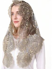 ¡RecomendadoAmmmscaf - Velo de iglesia para mujer, velo de capilla, católico, latino, velo de masa, bordado de encaje, cubierta para la cabeza¡Top de Temporada - blanco elegante - Ver 3