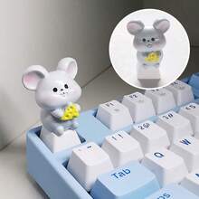 Cute 3D Chinese Zodiac Animal Keycaps, R4 Height Artisan Keycap For Mechanical Keyboard, Kawaii Resin Keycap, Custom Handmade Keyboard Accessory, Single Replacement Keycap, Compatible With Cherry MX Switches, 12 Zodiac Designs (Dragon, Tiger, Rabbit, Rat, Pig, Dog, Chicken, Snake, Sheep, Cow), Aesthetic Keyboard Decor, Perfect For Gaming & Office, Great Gift For Keyboard Lovers - Multicolor - View 12