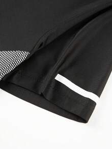 男士轻薄T恤，休闲运动健身简约设计，夏季款 - 黑色 - 查看 6