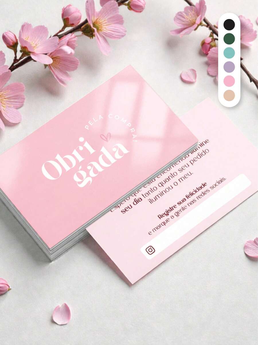 100 Mini Customer Thank You Cards - Thank You For Your Purchase - 9x5 Ready For Delivery Back To School - Màu Hồng baby - Xem 1