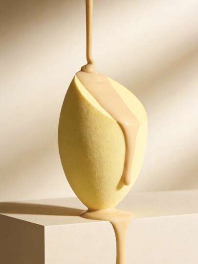 Estée Lauder Yellow Angled Makeup Sponge Puff, Suitable For Daily Makeup Use