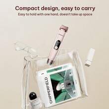 HYUNDAI 现代二合一女士电动剃毛器（玫瑰金），陶瓷刀头，LED显示屏，USB-C充电，双刀头设计，适用于比基尼线、腋下、腿部和私处脱毛 - 乾枯玫瑰色 - 查看 5