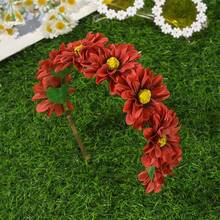 1pc Elegant Boho Style Sunflower Fabric Headband, Fashionable Bridal Photoshoot Accessory - Multicolor - View 10