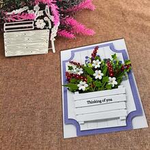 Creative Flower And Flower Pot Dies, DIY Scrapbooking Album And Embossing Stencil, Greeting Card Making Tool, Card Paper Cutting Crafts ,Gift Card Making Template Die Cuts. - Silver - View 5